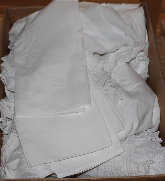 A collection of late Victorian and later embroidered white-work christening gowns